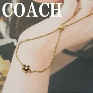 Coach New York Flower Crystal
Slider Pull Chain Bracelet
